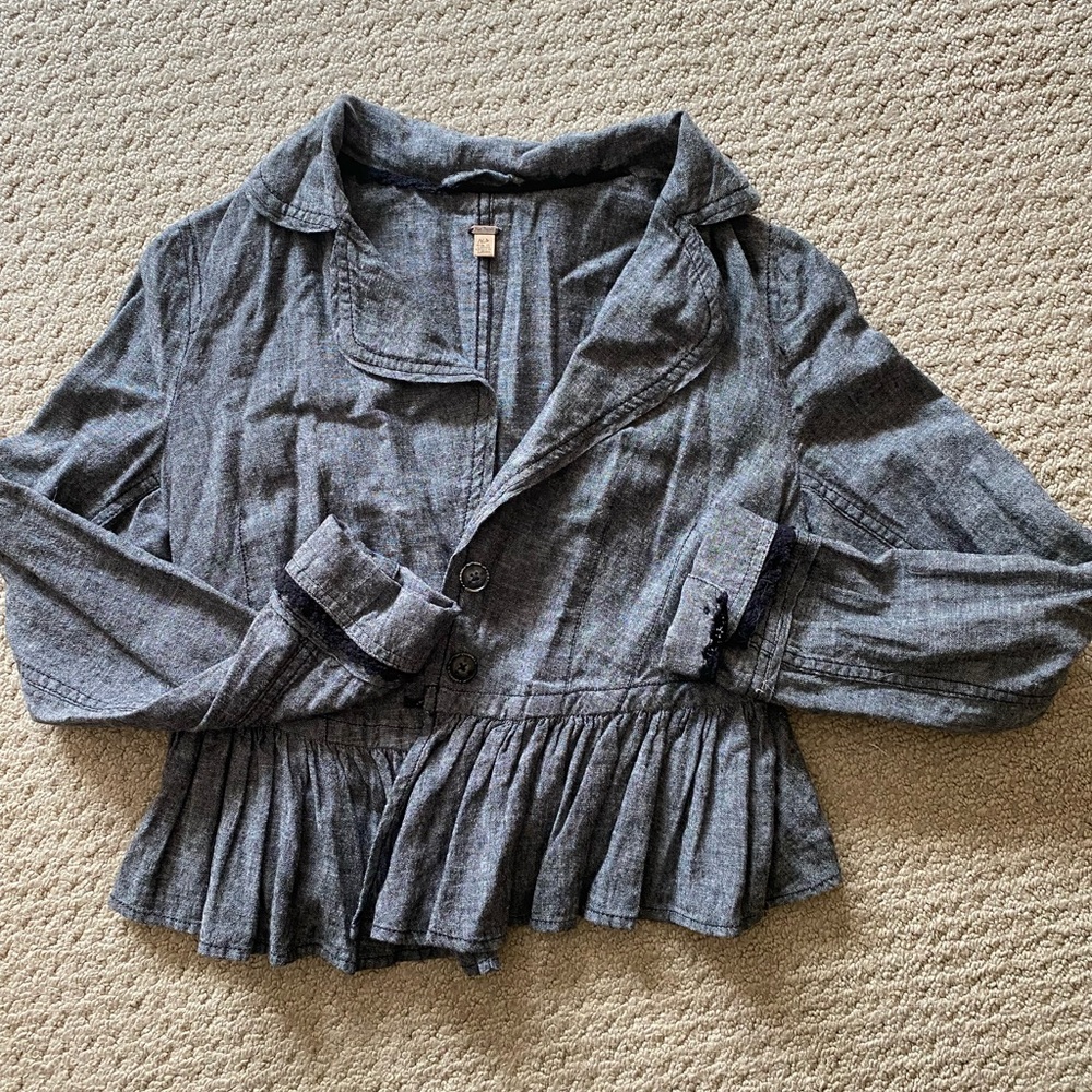 Free People Charcoal Textured Jacket